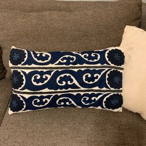 Pottery Barn Embroidered Lumbar Pillow with Insert